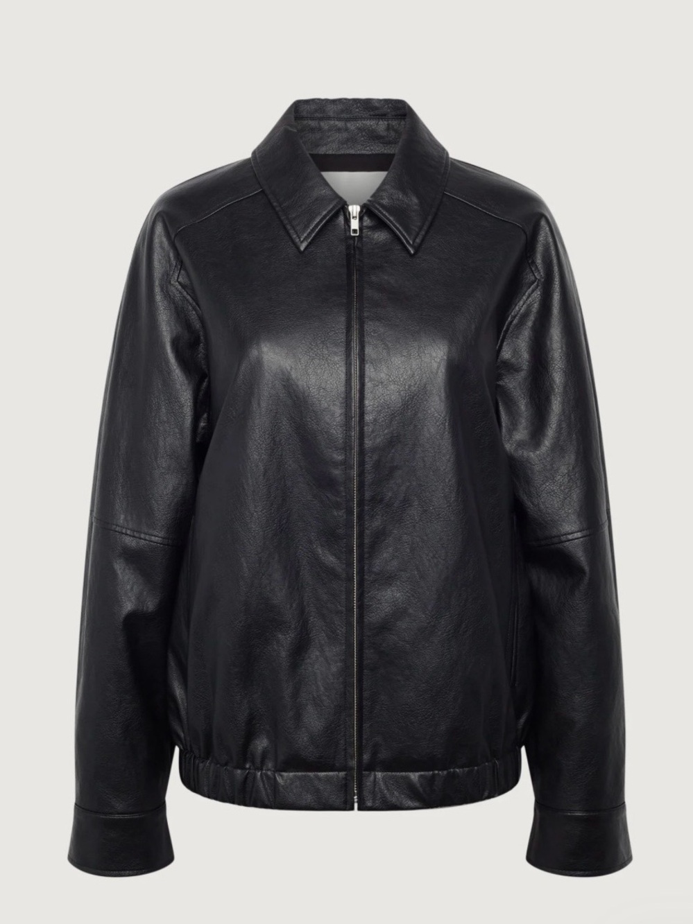 Oak and Fort Vegan Leather Bomber Jacket